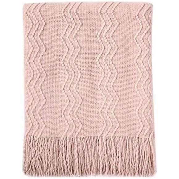 ThrowBlanket Textured Solid Soft Sofa Throw CouchCover KnittedDecorative Blanket - Picture 1 of 6